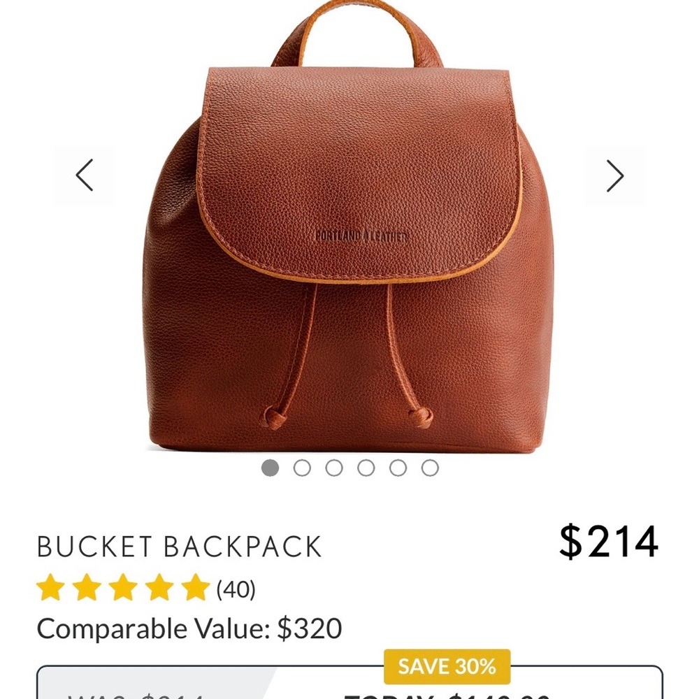 Portland Leather Brown Bucket Backpack